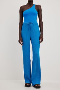 Structure Drawstring Detail Trousers Blue