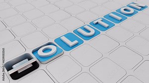 Problem and Solution 3d Slide Animation. Square blocks sliding Problem to Solution. Seamless Loop Animation.