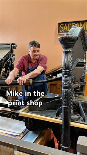 Mike does some print making for National Mike Day (May 24)