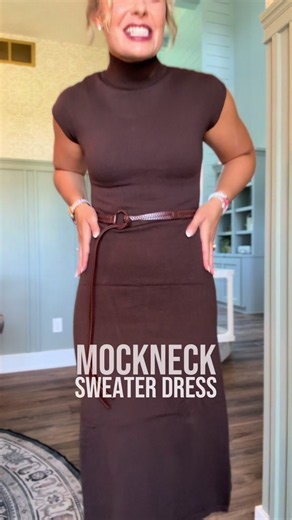 This A-line sweater dress is perfection! Amazing quality and the fit is so flattering. I’m wearing a medium. I’ll link it! @Cider #maxidress #mididress #sweaterdress #fallstyle #mockneck