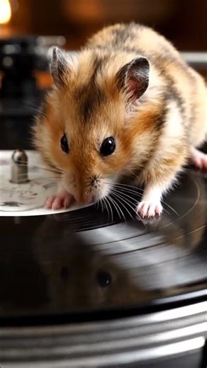 Hamster DJ in the House! 🐹🎧​Cute Hamster Spinning Vinyl Records