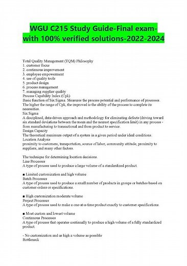 Wgu C215 Study Guide Final Exam With 100 Verified Solutions 2023 2024