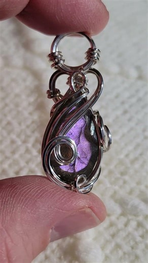 Purple Labradorite Pendant In Silver Available @ wornwizard.com