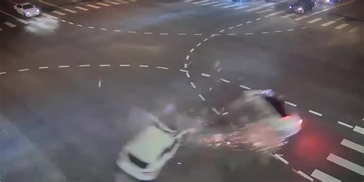 Driver reportedly runs red light at almost 100 mph causing multi-vehicle crash