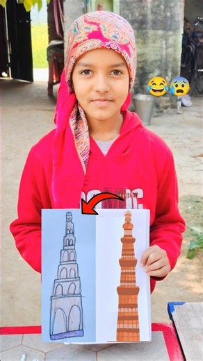 Qutub Minar Drawing😳✏️ | Speed Challenge!🔥 #shorts #viral