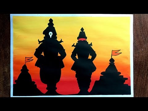 Lord Vitthal & Rukmini Drawing | How to draw Vitthal Rukmini Painting with Poster Colours