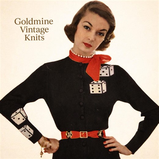 Vintage 1950s Knit Blouse Pattern - Dice Motif Cardigan - Fitted Cardigan- Retro Ladies Jumper PDF - Etsy