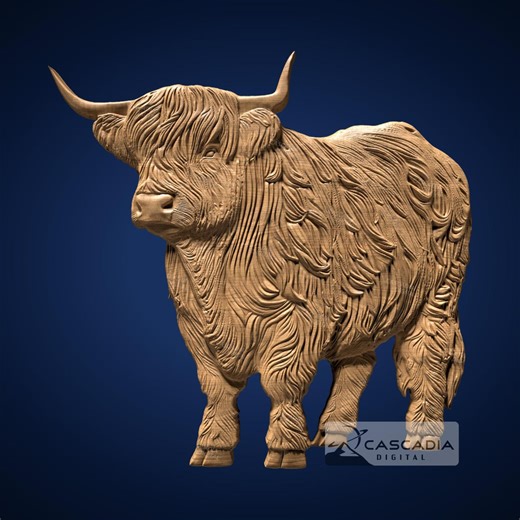 Highland Cow Steer - 3D STL Model for CNC/3D Printing - Farm Animal Livestock Cattle 1546 - Etsy