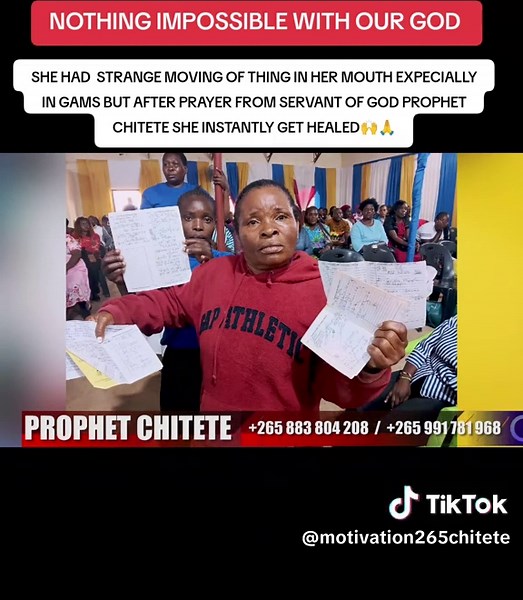 Prayer healing testimony after Prophet Chitete's prayer