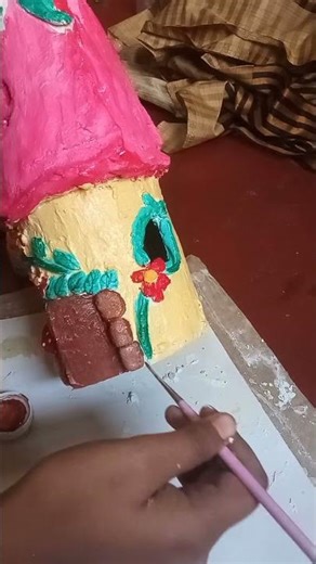 Creative DIY with White Cement | Handmade Mini House