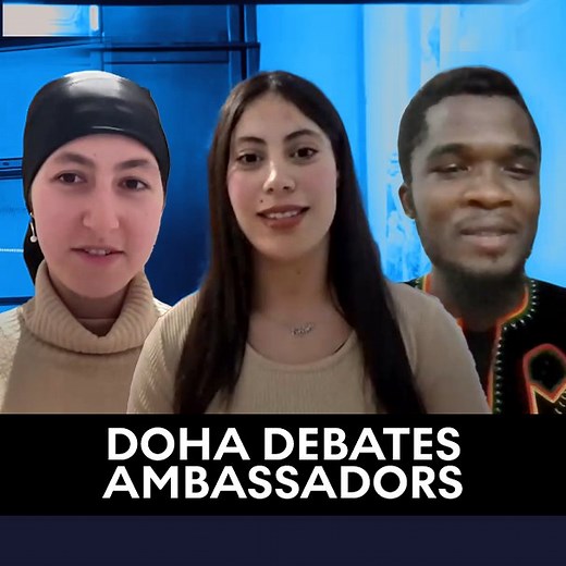 Congratulations to the newest cohort of Doha Debates ambassadors! It’s been an honor getting to work with and learn from you, and we're so excited to see what you all do next. Interested in becoming an ambassador? Follow us at @DohaDebates to be the first to know when the next round of applications open or sign up here: https://DohaDebates.com/ambsubscribe Learn more about the program here: https://dohadebates.com/ambassador-program/ | Doha Debates