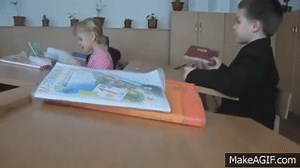 Girl Smashes Head Against Table on Make a GIF