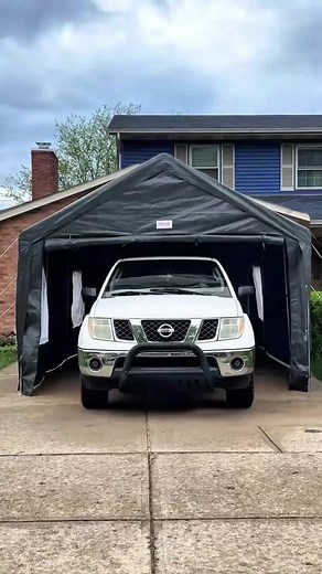 Easy install, instant transformation! VEVOR carport canopy keeps your car sheltered and secure.🚗 #VEVOR #fyp #homediy #diyproject #Canopy #backyard #backyardvibes