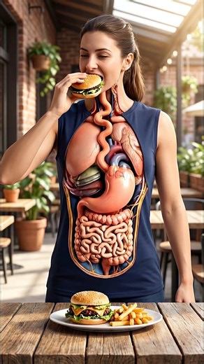 Burger Inside the Human Body | Realistic 3D Digestive System Animation