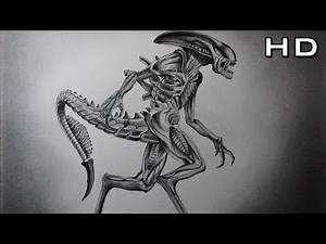 Dibujo a Lápiz de Alien Covenant Xenomorph - FanArt Prometheus 2