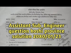 Assistant civil sub engineer loksewa question solution koshi province 2080/1/23 loksewa