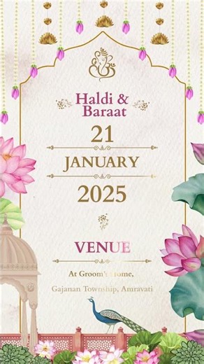 Aniket | Janvhi Traditional Wedding Invite | Save The date #wedding #weddinginvitation #celebration