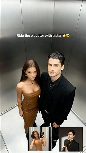 AI Duo Shot 💥 Who’s joining you in the elevator today? 👀 Tag us!Elevator AI photo tutorial
