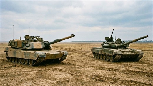 M1A2 and T-90 face off as modern main battle tanks