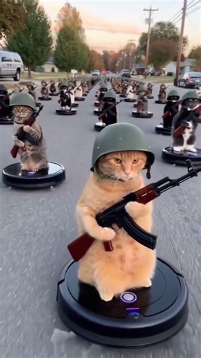 Kitty army is ready 🪖🙀 #shorts #military #kitty #army #kittyarmy #viral #trending #cat