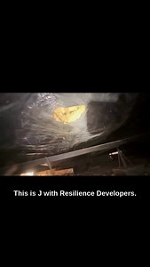 Check this out! J stitched up the vapor barrier underneath a mobile home. Between fixing the air barrier and fixing the break in the insulation, it will drastically improve the floor insulation in the home. Manufactured homes that are set in place are an affordable option that may be more and more plentiful in the future. Let’s keep them efficient! #construction #maintenance #tucson #RAF #smallbusiness #efficiency | Resilience Developers LLC