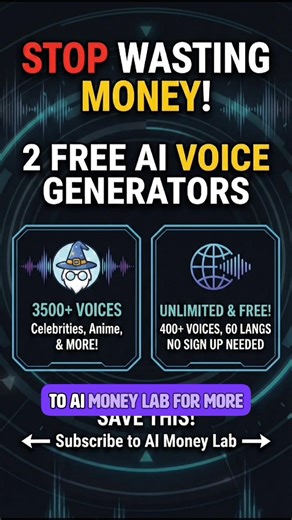 Top 2 FREE Al Voice Generator Websites Best Voiceover Tools for Creators!