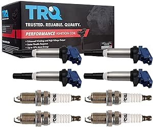 TRQ Ignition Coil and Spark Plug Kit 8 Piece Iridium Spark Plugs Compatible with 2005-2006 Mini Cooper