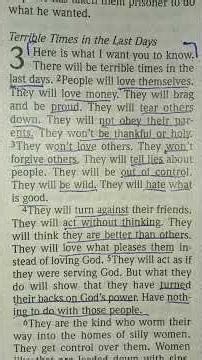 Bible Prophecy Minute #24: 2 Timothy 3:1-5