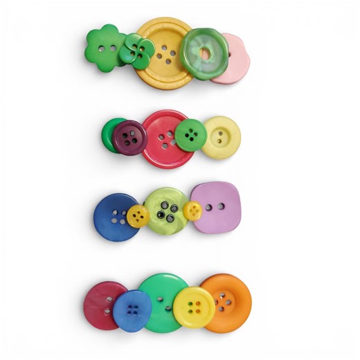 Button Hair Clips - Green Blue Orange Purple - Indie Cutecore Clowncore Whimsy Whimsical Quirky Twee Y2K Alternative Fashion Aesthetic - Etsy