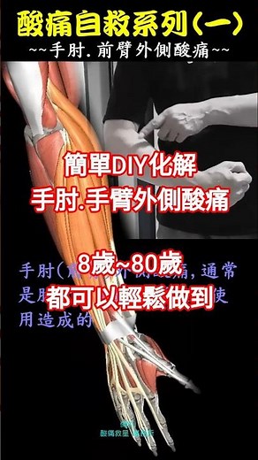 手肘外側酸痛.手臂（前臂）外側酸痛.如何DIY緩解.適合長輩自己操作#肱骨外上髁肌群#動態拉筋#肘關節#手肘痛#手腕卡卡#手臂酸痛#網球肘#銀髮族運動