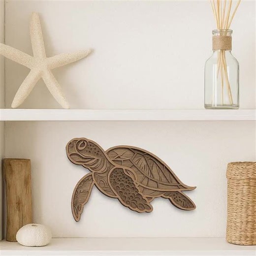 Marine Life Layered Wooden Sea Turtle Wall Art – Ocean Decor, Beach House, Handcrafted Seaside - Etsy