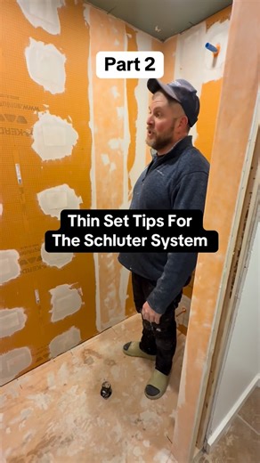 First time waterproofing a shower using the Schluter system. Here’s what I learned about working with thin set; the consistency, coverage, and patience make all the difference. Follow along for part 3! #schlutersystems #showerrenovation #constructiontips #heluxelandscaping | Heluxe Landscaping