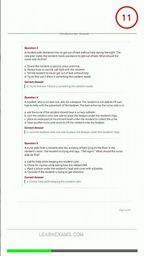 CNA Practice Prometric Questions and Answers