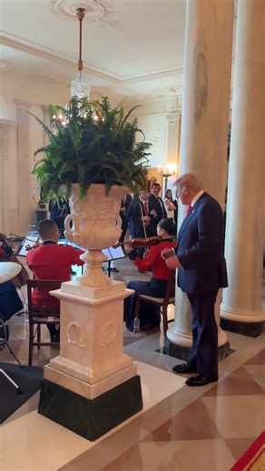 President Trump stops to watch and listen to the United States Marine Band play God Bless America | Sean Hannity