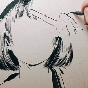 Incredibly steady hands and a great paint brush. I could watch it for hours! By Little Thunder 門小雷 | Drawing the Soul