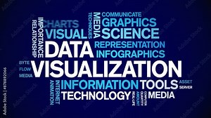 Data Visualization animated word cloud;text design animation tag kinetic typography seamless loop.
