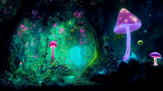 Mushroom, Waterfall, Cave. Free Stock Video