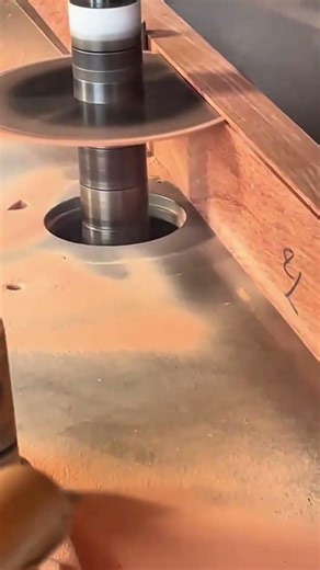 cutting wood with precision saw machine to create thin grooves and smooth slots for woodworking art