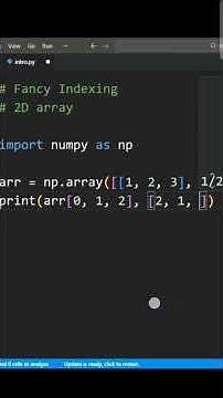 Fancy Indexing in NumPy (Easy Explanation) 🚀 | Python Data Science part 2 #coding #numpy