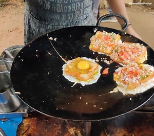 48M views · 245K reactions | Indian Style Masala Egg French Toast at Egg Center, K.G Koppal, Kajjihundi, Mysuru | Street Food Recipes | Facebook