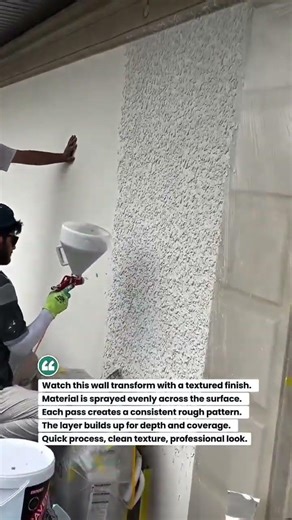 Fast Wall Texture Spray Finish Like a Pro! #construction #plaster #tools