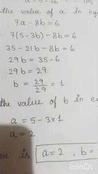 Simultaneous Linear Equations #substitutionmethod #maths #exam #education #mathematics