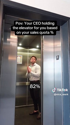 CEO Holds Elevator Based on Sales Quota %