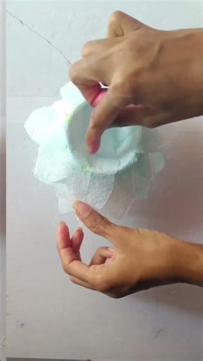 Tissue paper water lily flower 🌸diy tissue paper flowers crafts lotus#diy #papercraft #shorts