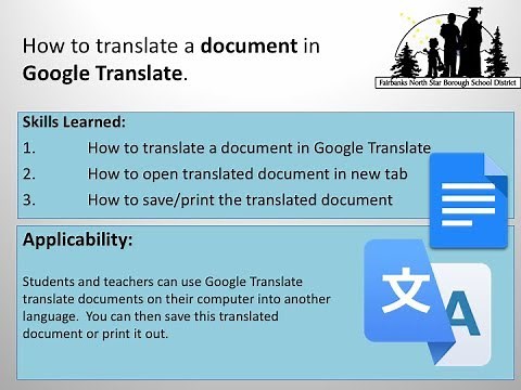 How to translate a document from your computer in Google Translate.