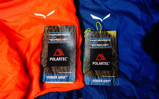 沙乐华这两款 真的很棒 POLARTEC POWER DRY和GRID材料实物对比差异