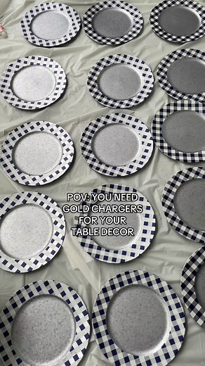 This is a hack!!!! If you are planning to get into an event decorating business you know how pricey plate chargers can get. I ran to my local dollar tree, grabbed these chargers and spray painted them gold!!! #chargerplates #diychargerplates #dollartreehacks