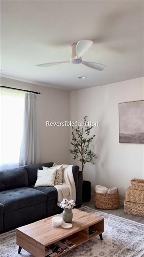 Solid Wood Fan Elevates Your Cozy Modern Space #cozyliving #minimalisthome