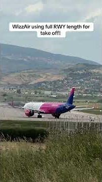 Wizz Air Uses EVERY Meter of the Runway at Skopje Airport! 😳✈️ #wizzair #plane #takeoff #airport
