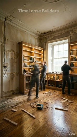Luxury Hidden Bookcase Secret Room | Epic Library Transformation #Shorts